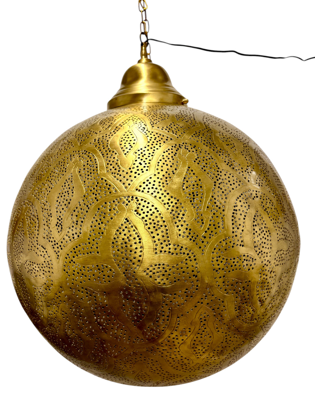 Arabesque Brass Sphere Light Fixture