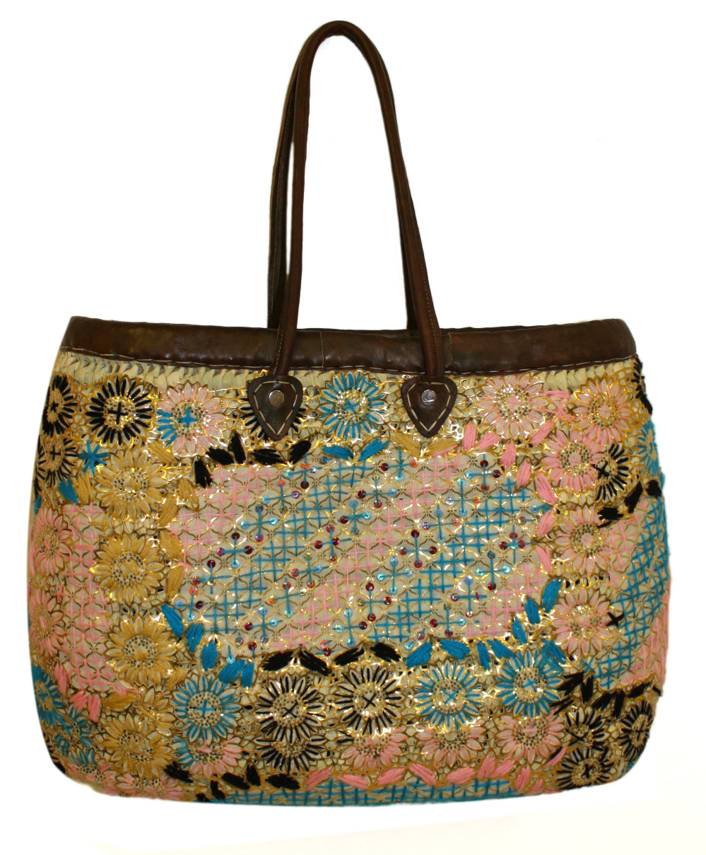 Moroccan Multi-Color Straw Handbag