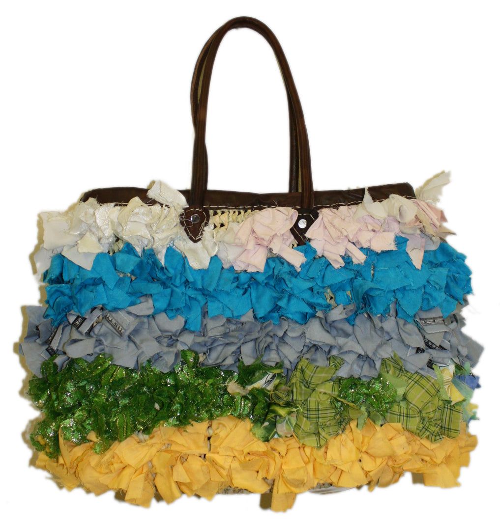 Moroccan Raffia Handbag with Leather Handles