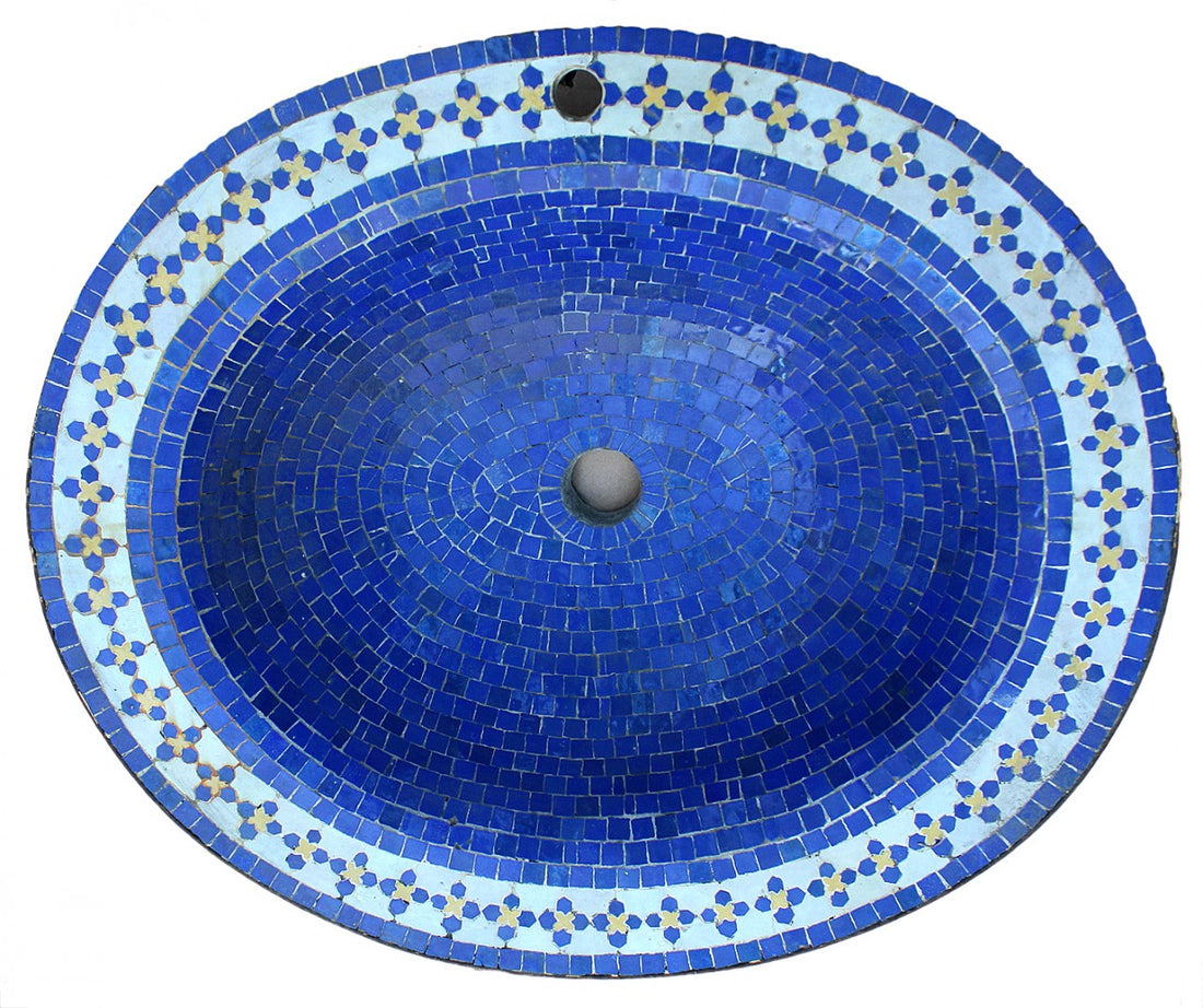 Moroccan Mosaic Oval Shaped Sink Top