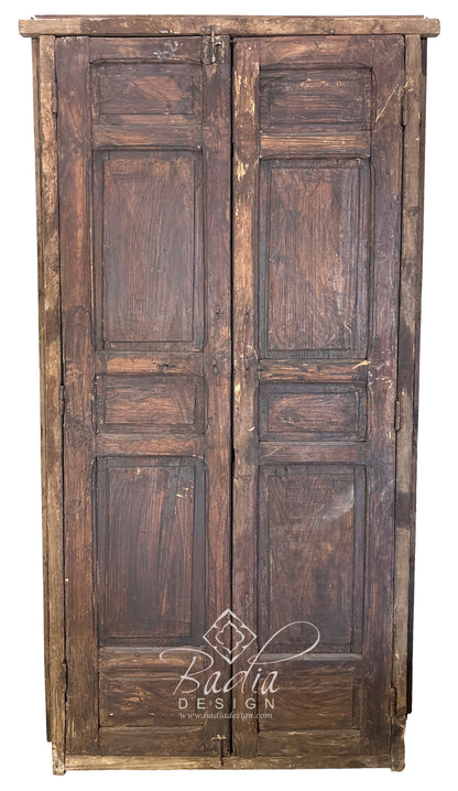 Arched Double Door with Decorative Metal Inlay