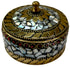 Moroccan Decorative Resin Jewelry Box with White and Gold Design