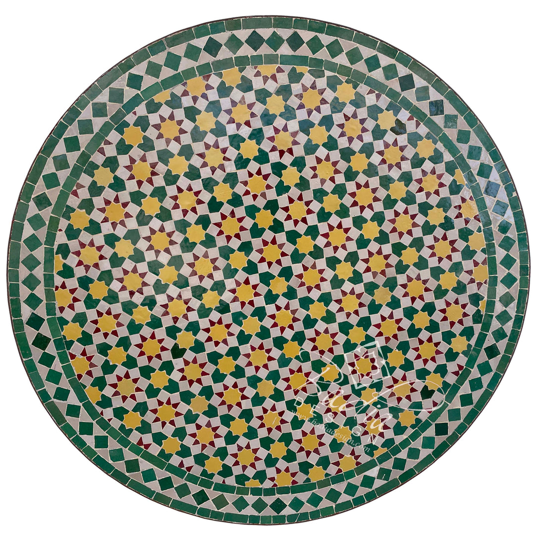 36" Round Vivid Color Tile Table Top