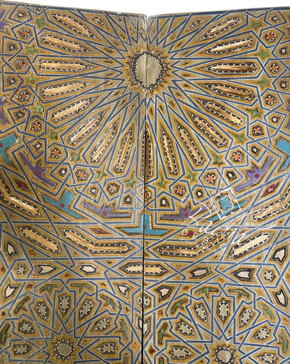 Wooden Door with Hand Painted Geometric Designs