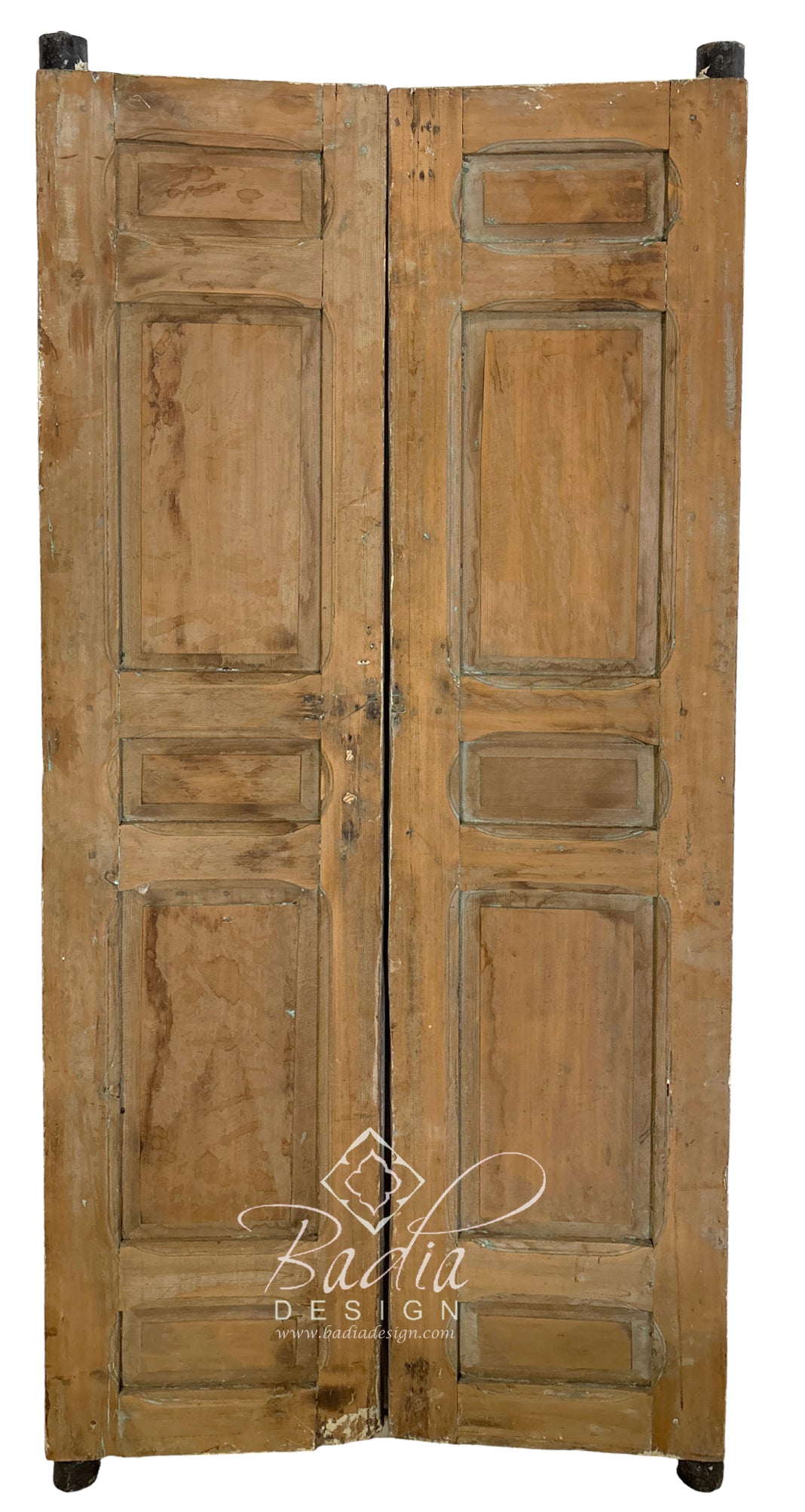 Wooden Door with Hand Painted Geometric Designs
