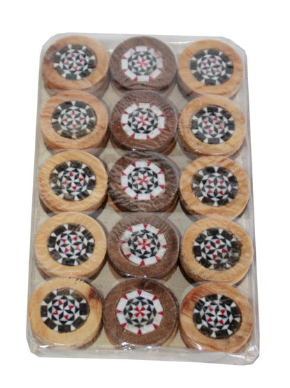 Inlaid Backgammon Board Game with Playing Pieces