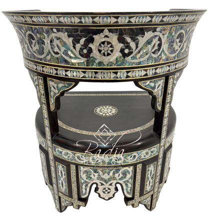 Intricate White Mother of Pearl Inlay Chair