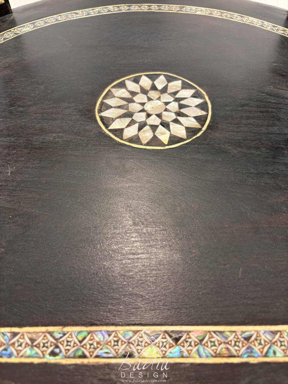 Intricate White Mother of Pearl Inlay Chair