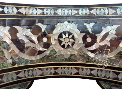 Intricate White Mother of Pearl Inlay Chair