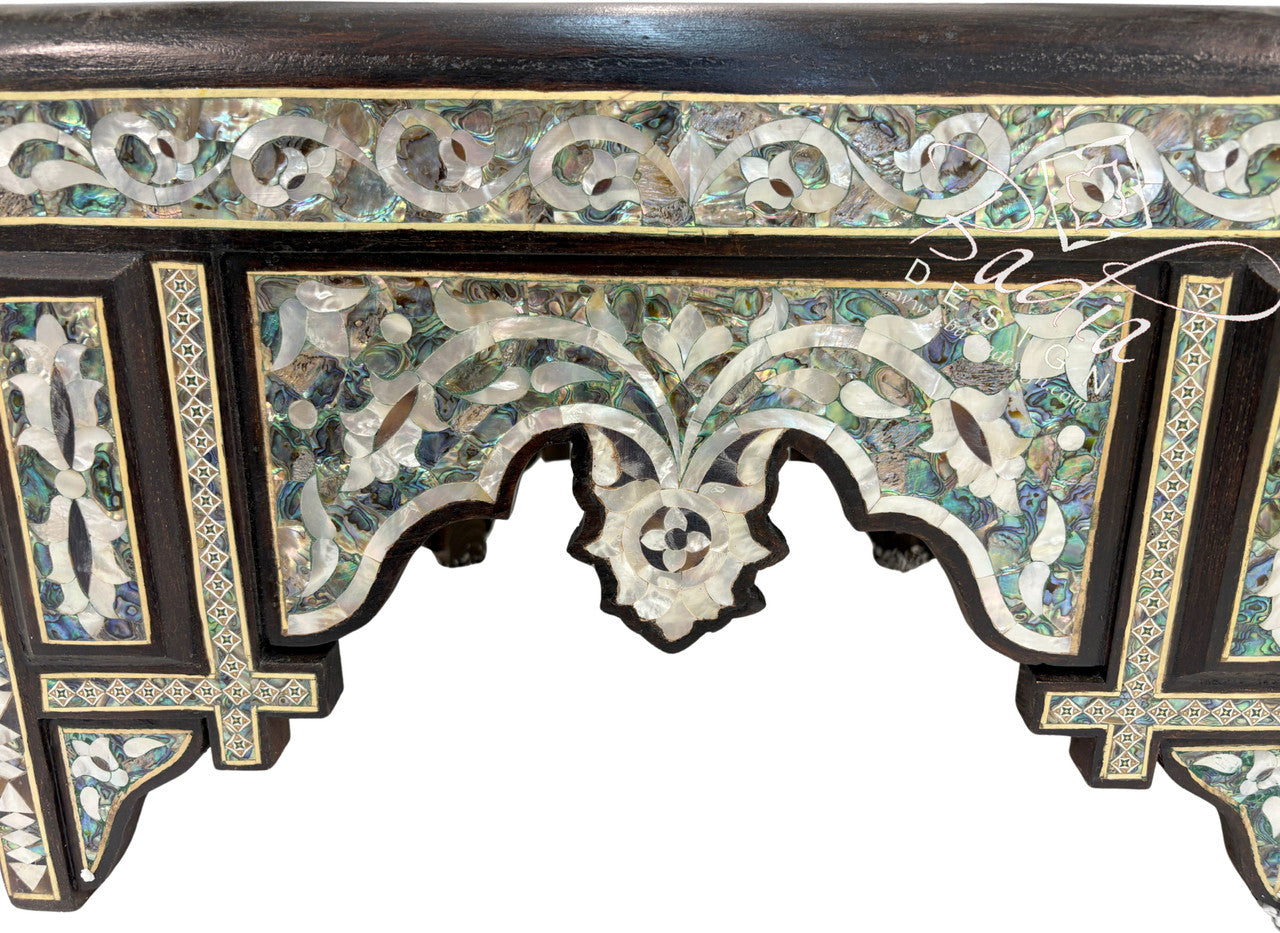 Intricate White Mother of Pearl Inlay Chair