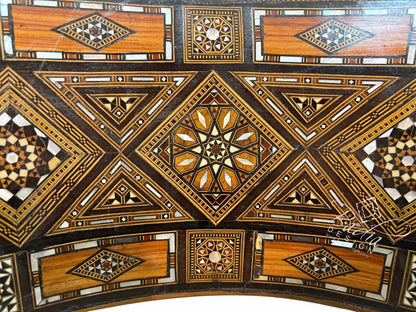 Handcrafted Mother of Pearl Inlay Chair with Cushion