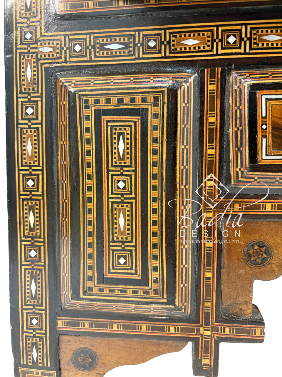 Handcrafted Mother of Pearl Inlay Chair with Cushion