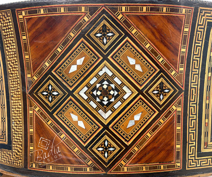 Handcrafted Mother of Pearl Inlay Chair with Cushion