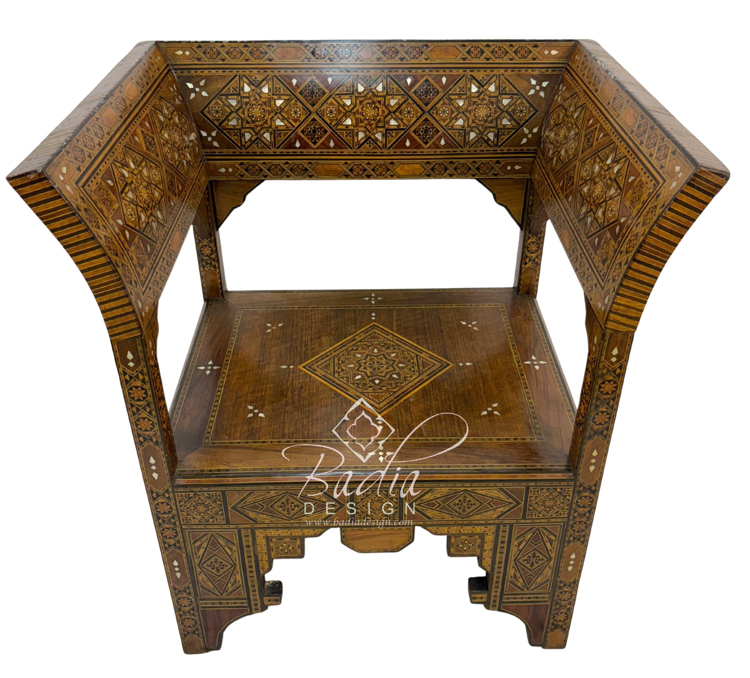 Handcrafted Mother of Pearl Inlay Chair