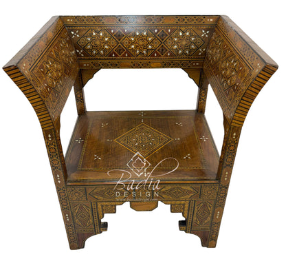 Handcrafted Mother of Pearl Inlay Chair