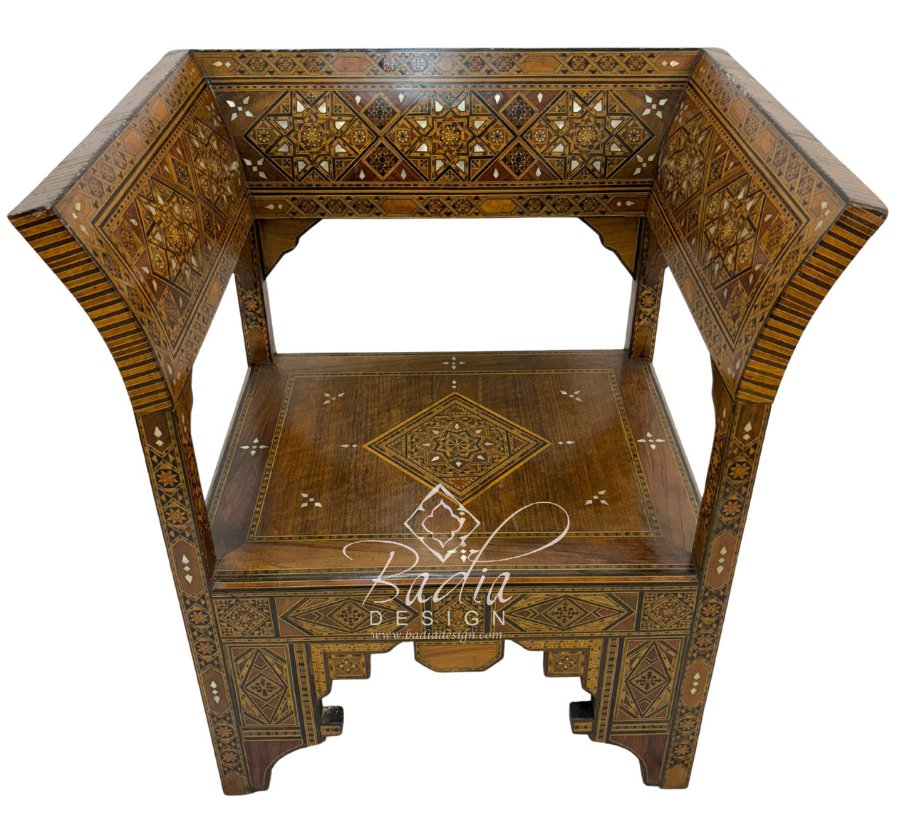 Handcrafted Mother of Pearl Inlay Chair