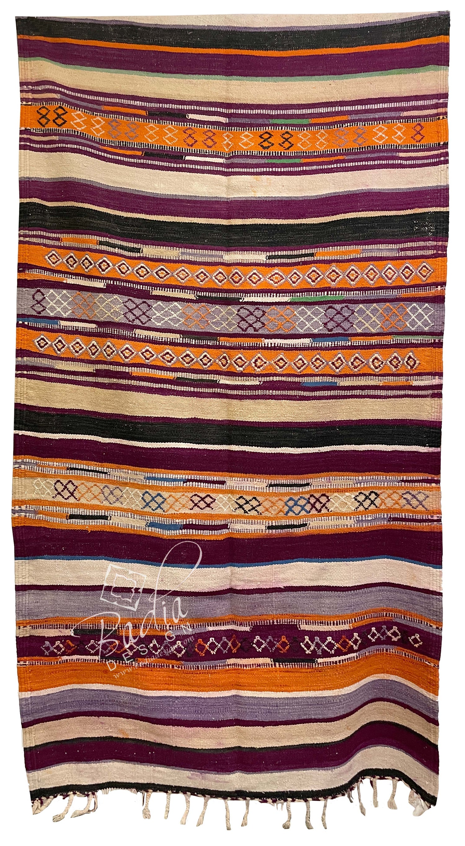 Multi-Color Berber Rug with Tribal Designs