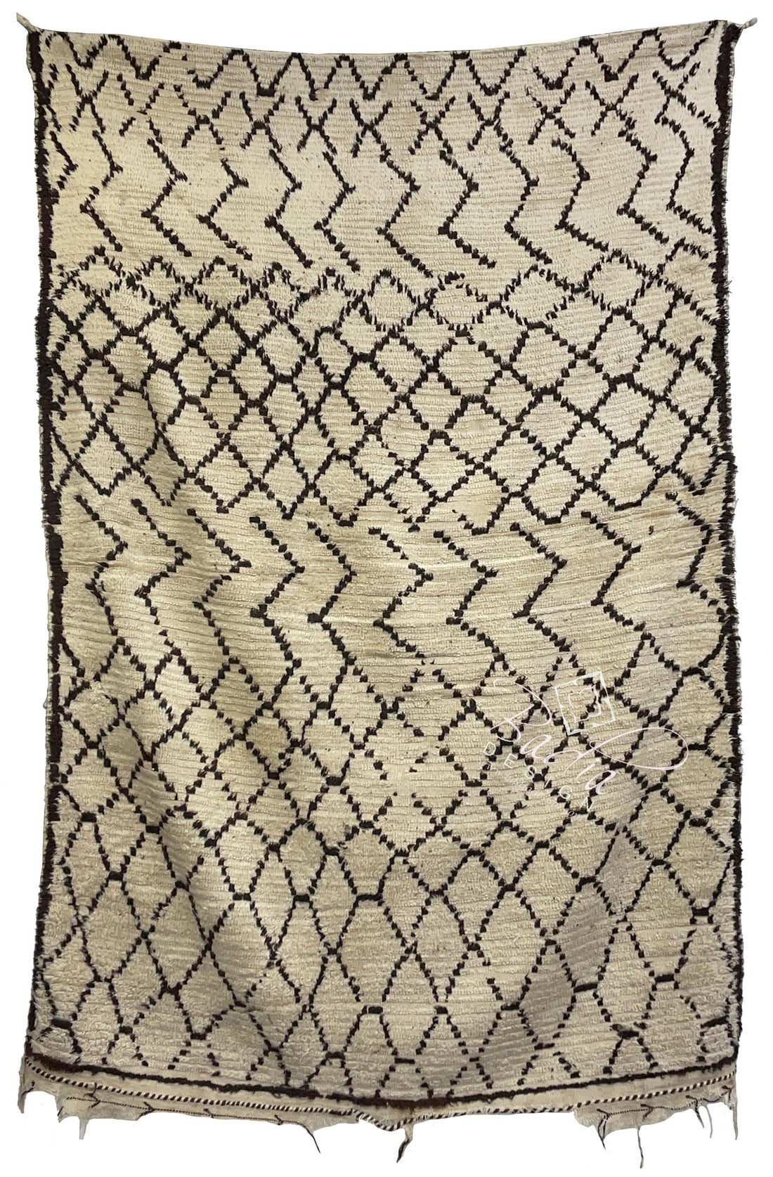 Beige and Brown Moroccan Berber Rug