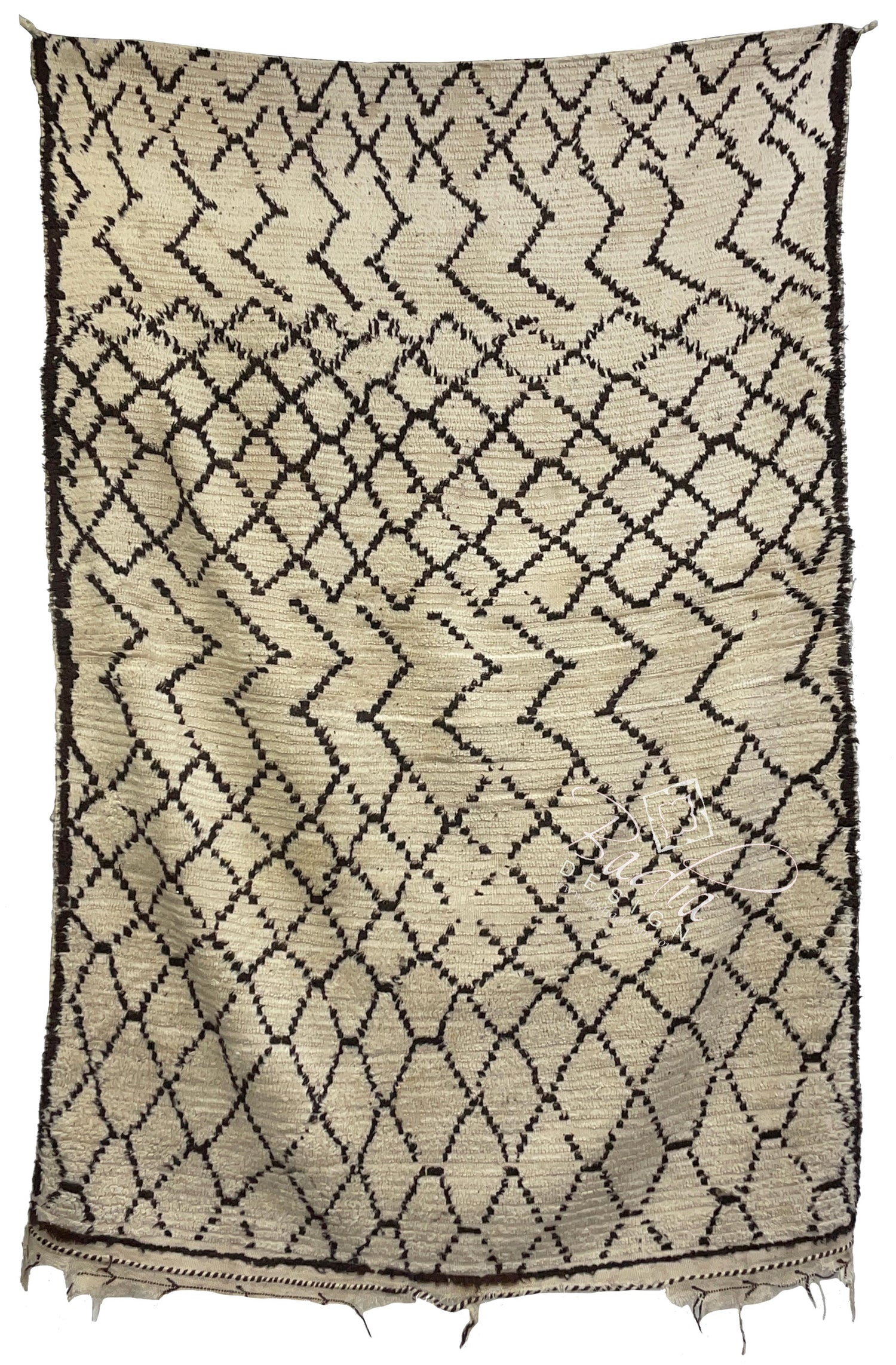 Beige and Brown Moroccan Berber Rug