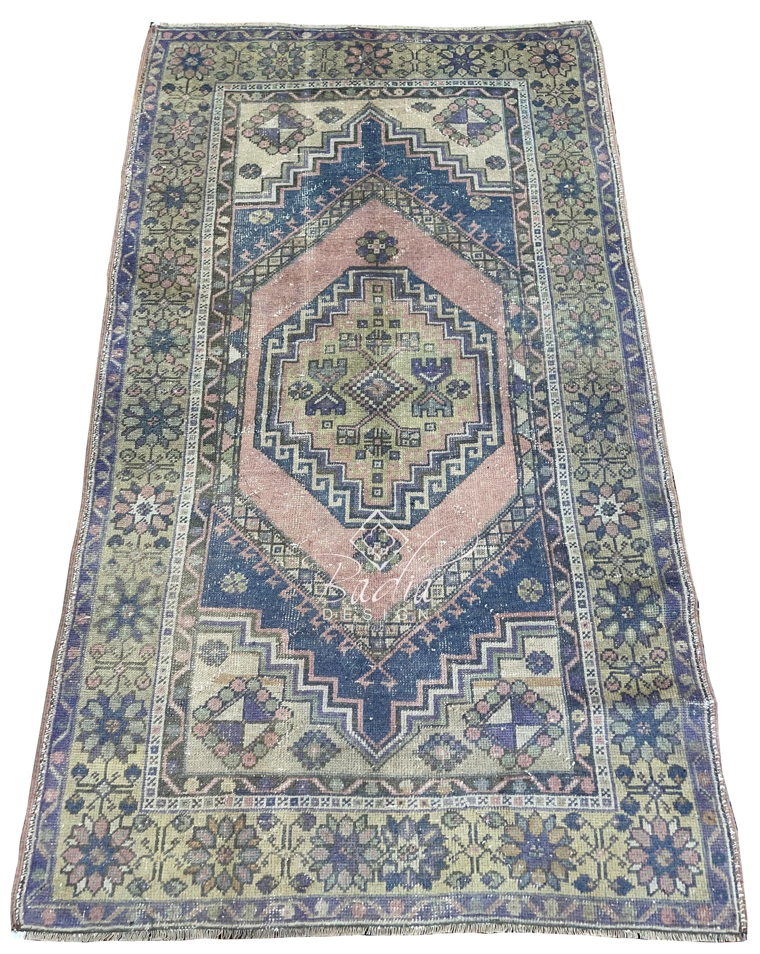 Green Multi-Color Handmade Moroccan Rug