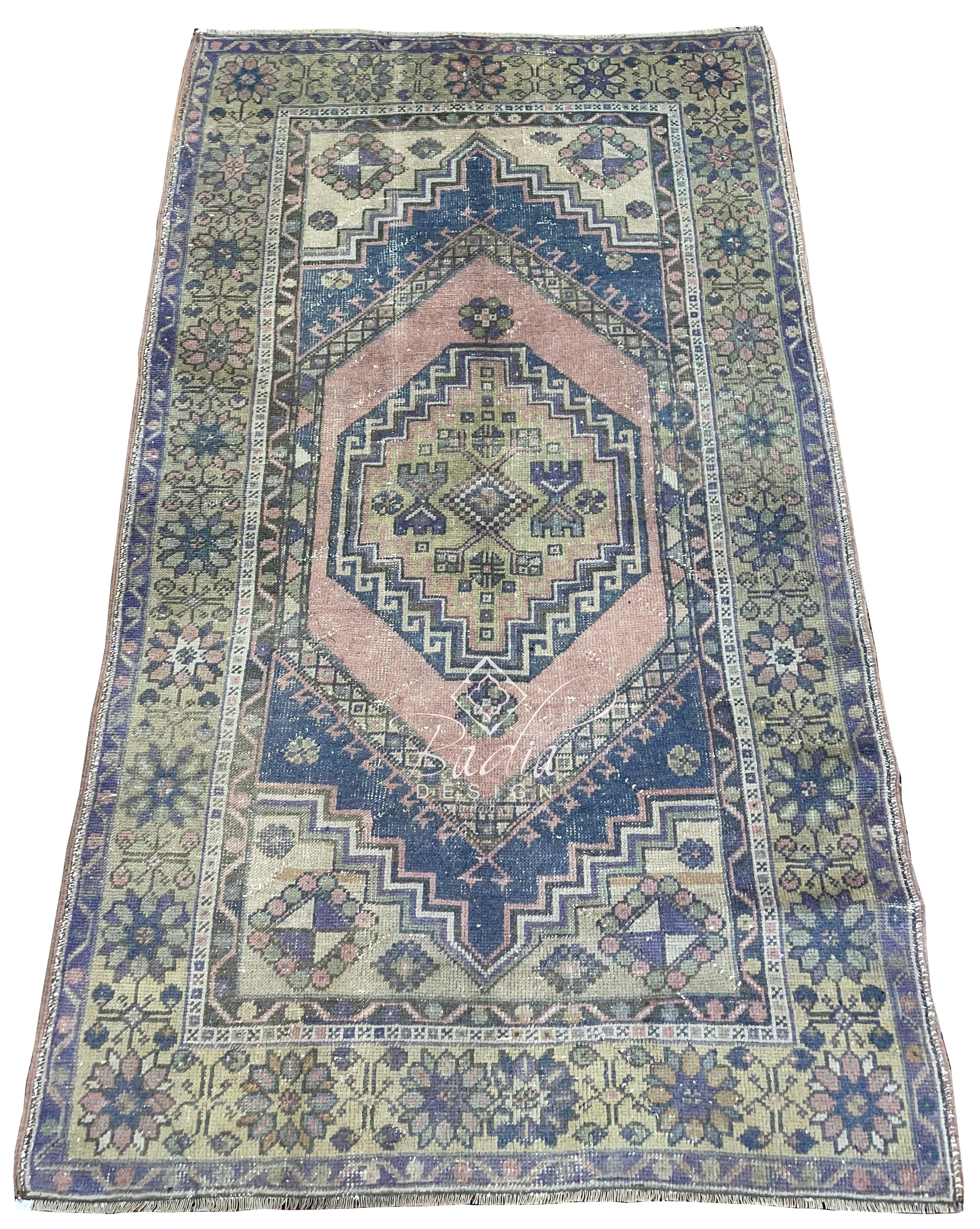 Green Multi-Color Handmade Moroccan Rug