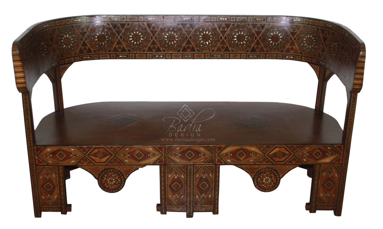 Handcrafted Moroccan Inlay Bench