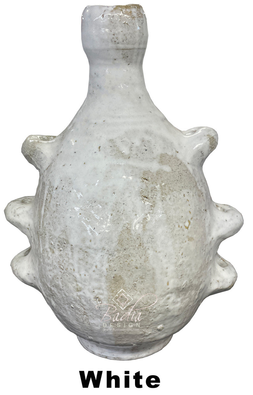 Hand Sculpted Spiked Ceramic Flower Vase