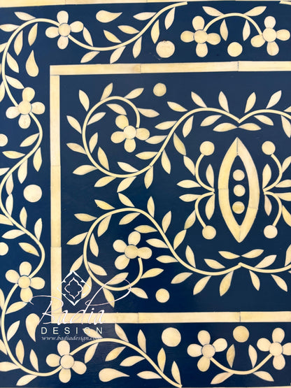 Blue and Off-White Camel Bone Nightstand