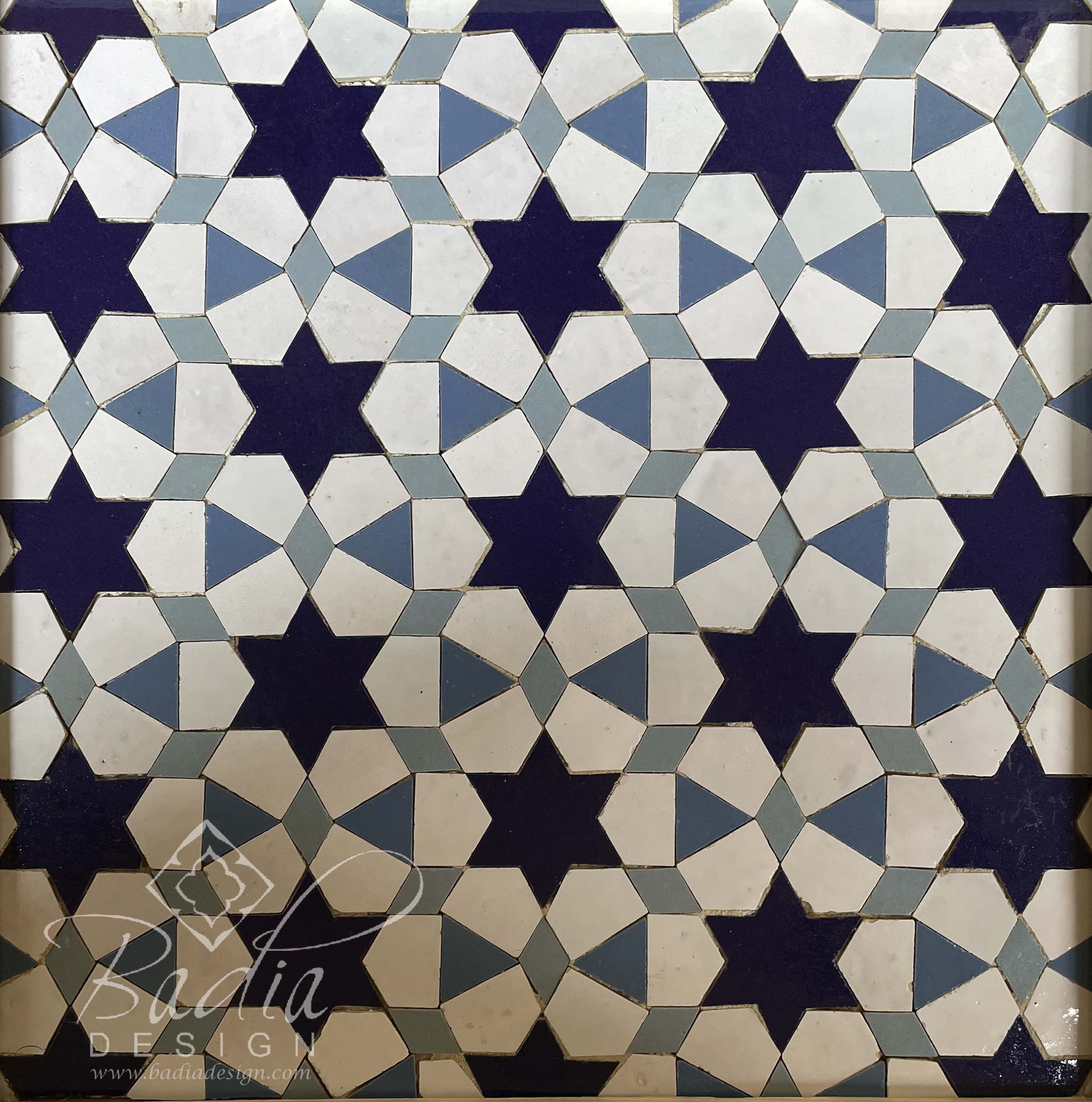 Blue Moroccan Mosaic Tile Sheets - TM110