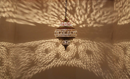 Brass Lantern with White Glass Eyelets