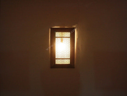 Rectangular Shaped Brass Wall Sconce