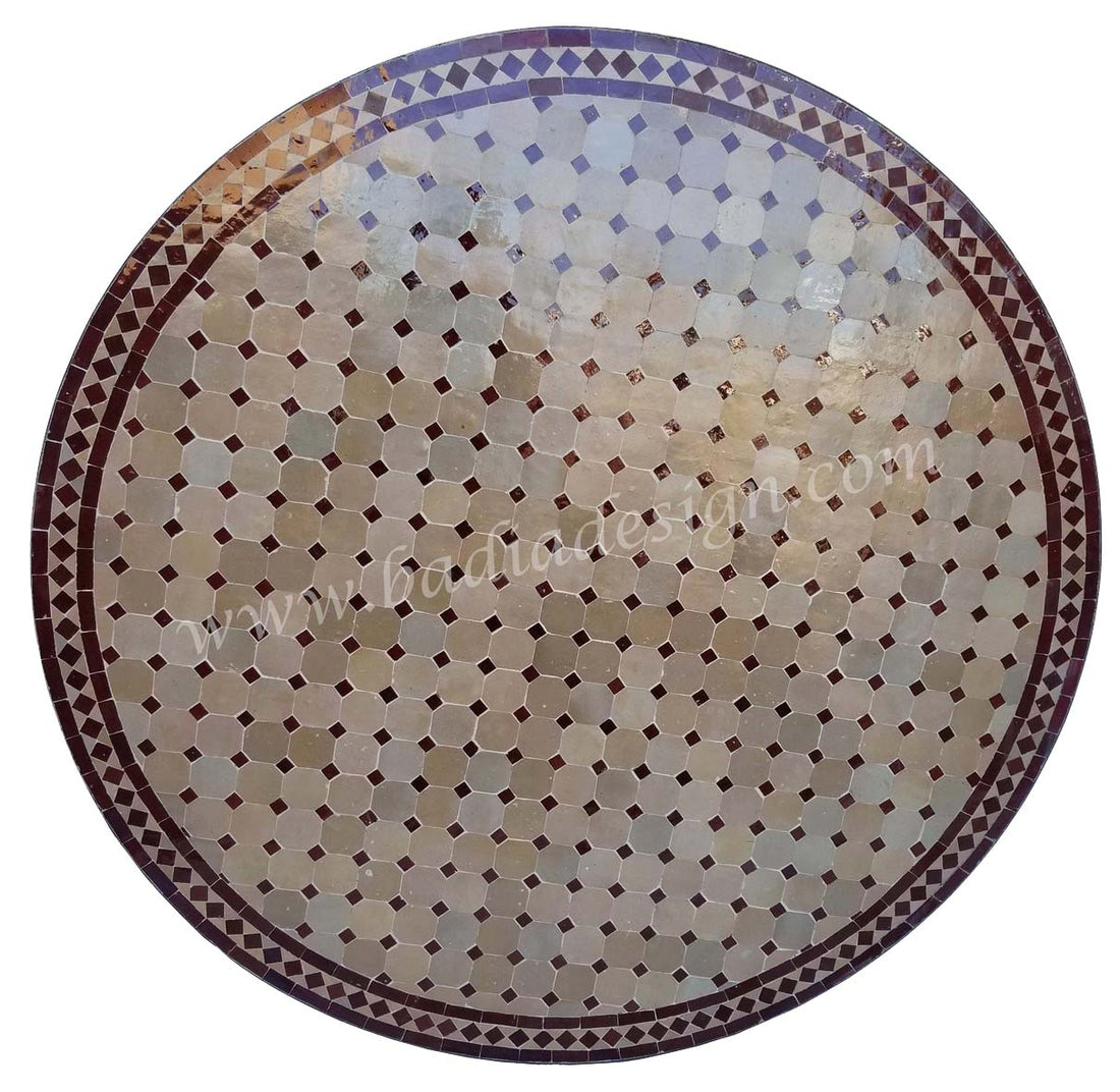 48" Moroccan Mosaic Tile Table Top