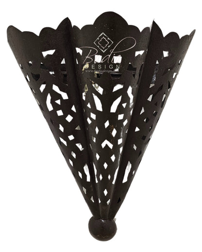 Handcrafted Rustic Iron Wall Sconce with Geometric Pattern