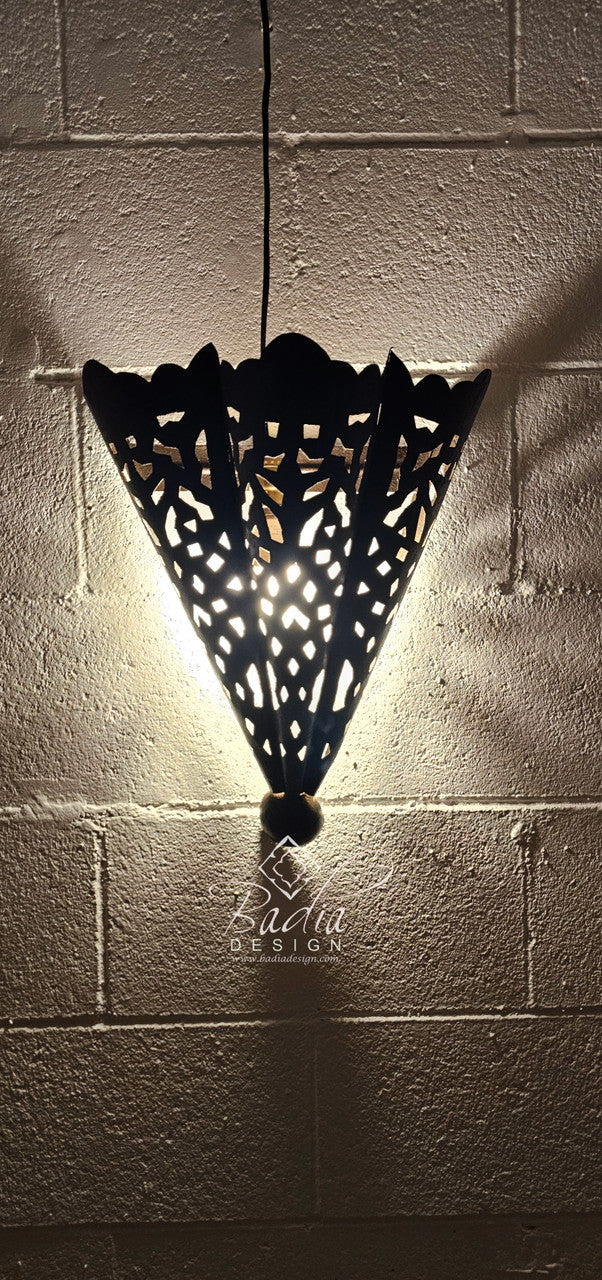 Handcrafted Rustic Iron Wall Sconce with Geometric Pattern