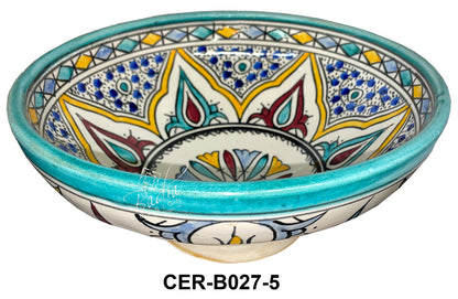 Moroccan Multi-Color Hand Painted Ceramic Bowls