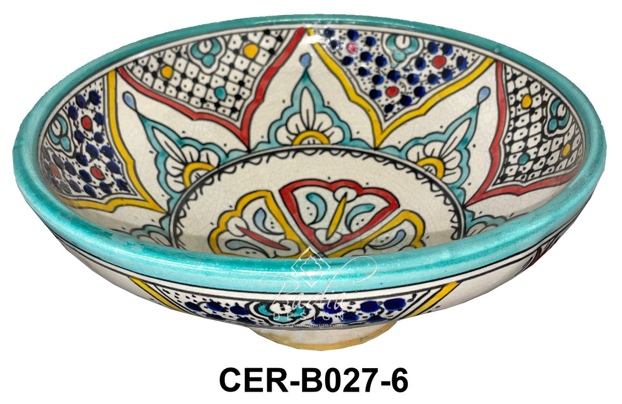 Moroccan Multi-Color Hand Painted Ceramic Bowls