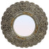 Moroccan Circular Wall Mirror with Metal and Bone Inlay