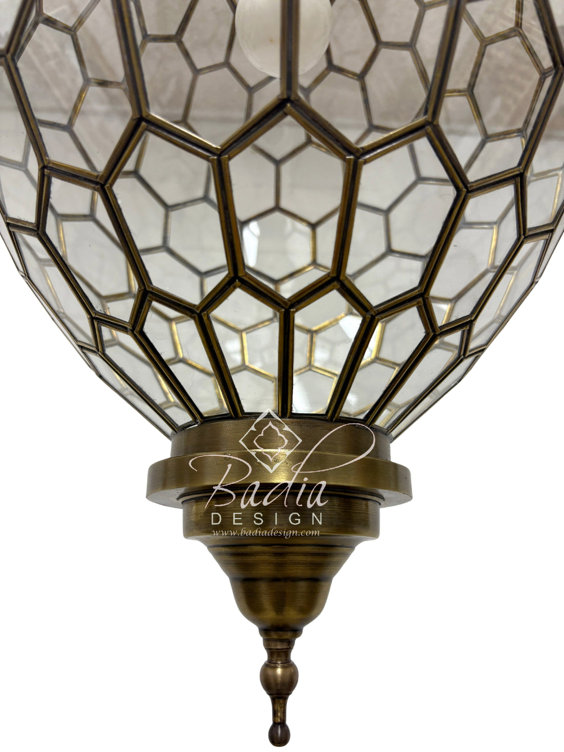 Brass Frame Clear Glass Hanging Light Fixture