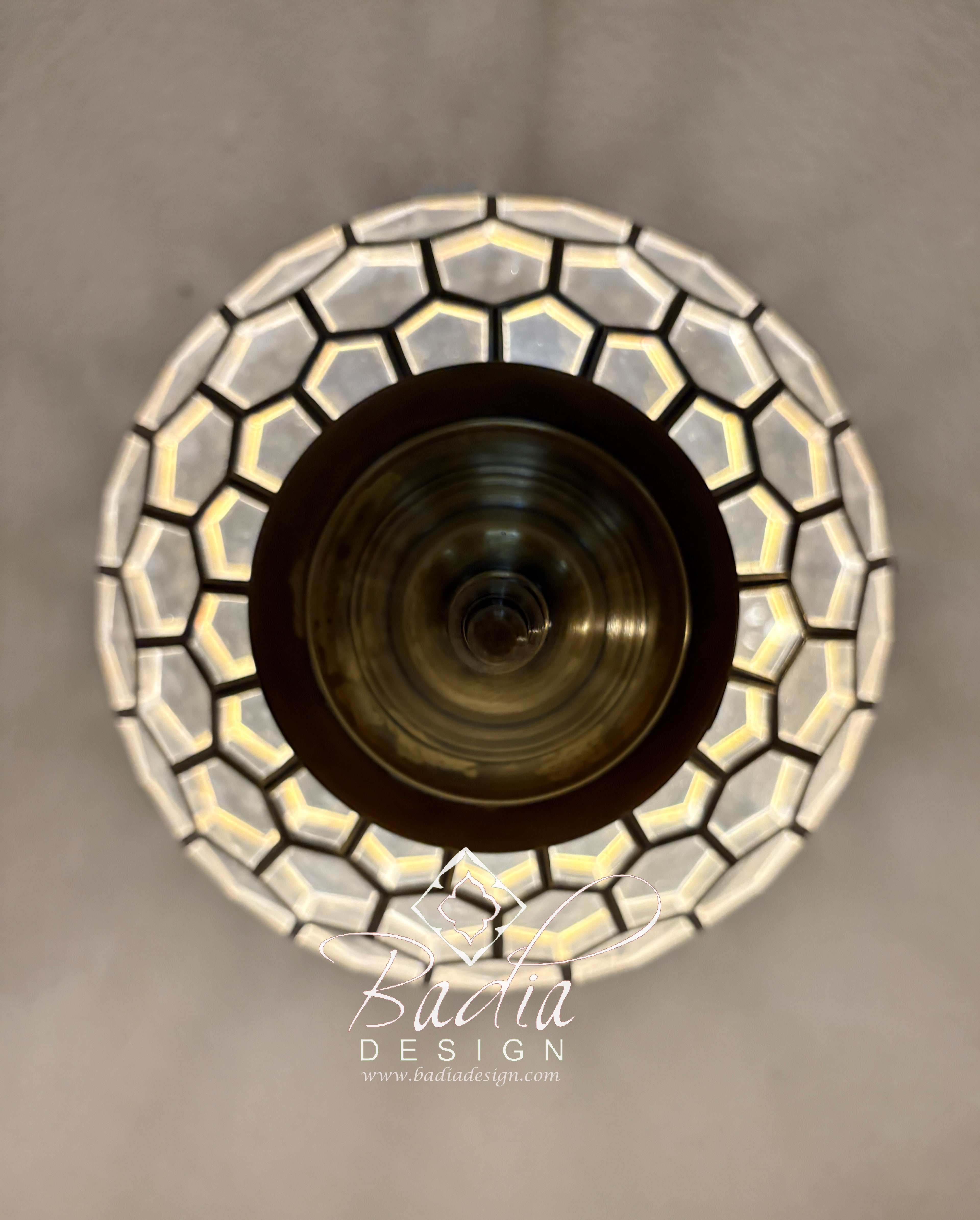 Brass Frame Clear Glass Hanging Light Fixture