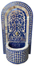 Moroccan Cobalt Blue and Beige Mosaic Water Fountain