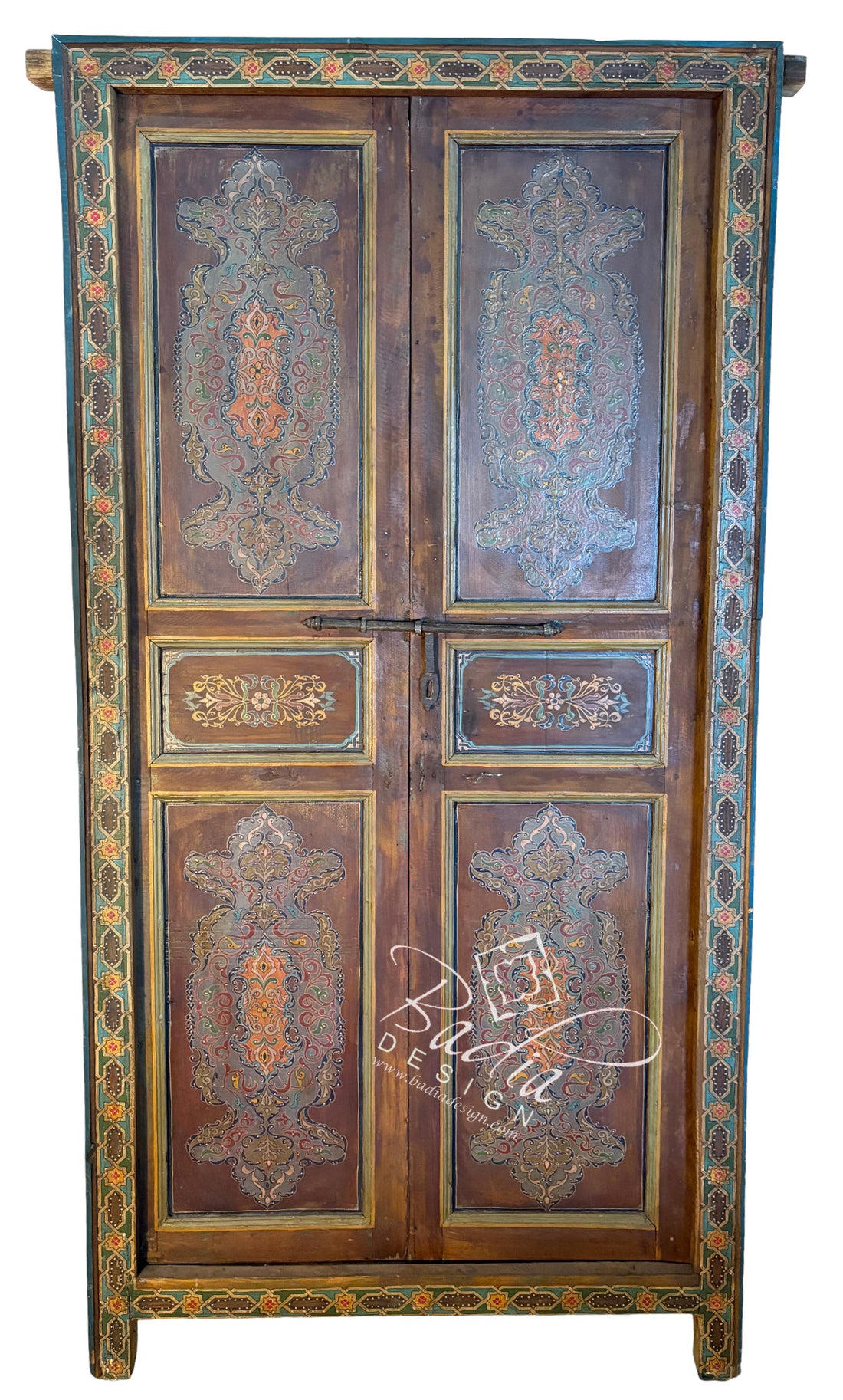 Colorful Moroccan Hand Painted Wooden Door