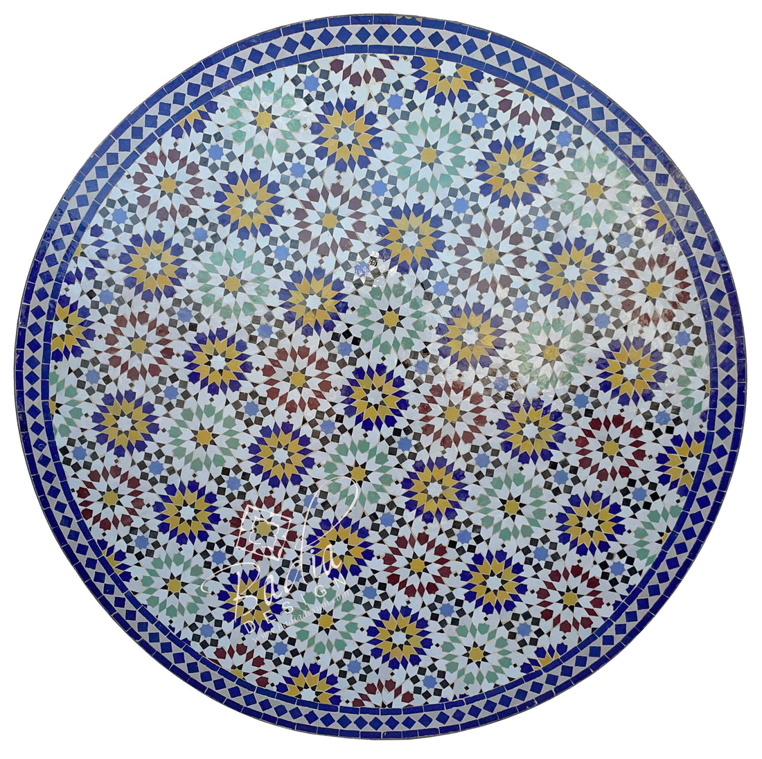 60" Multi-Color Moroccan Mosaic Tile Table Top