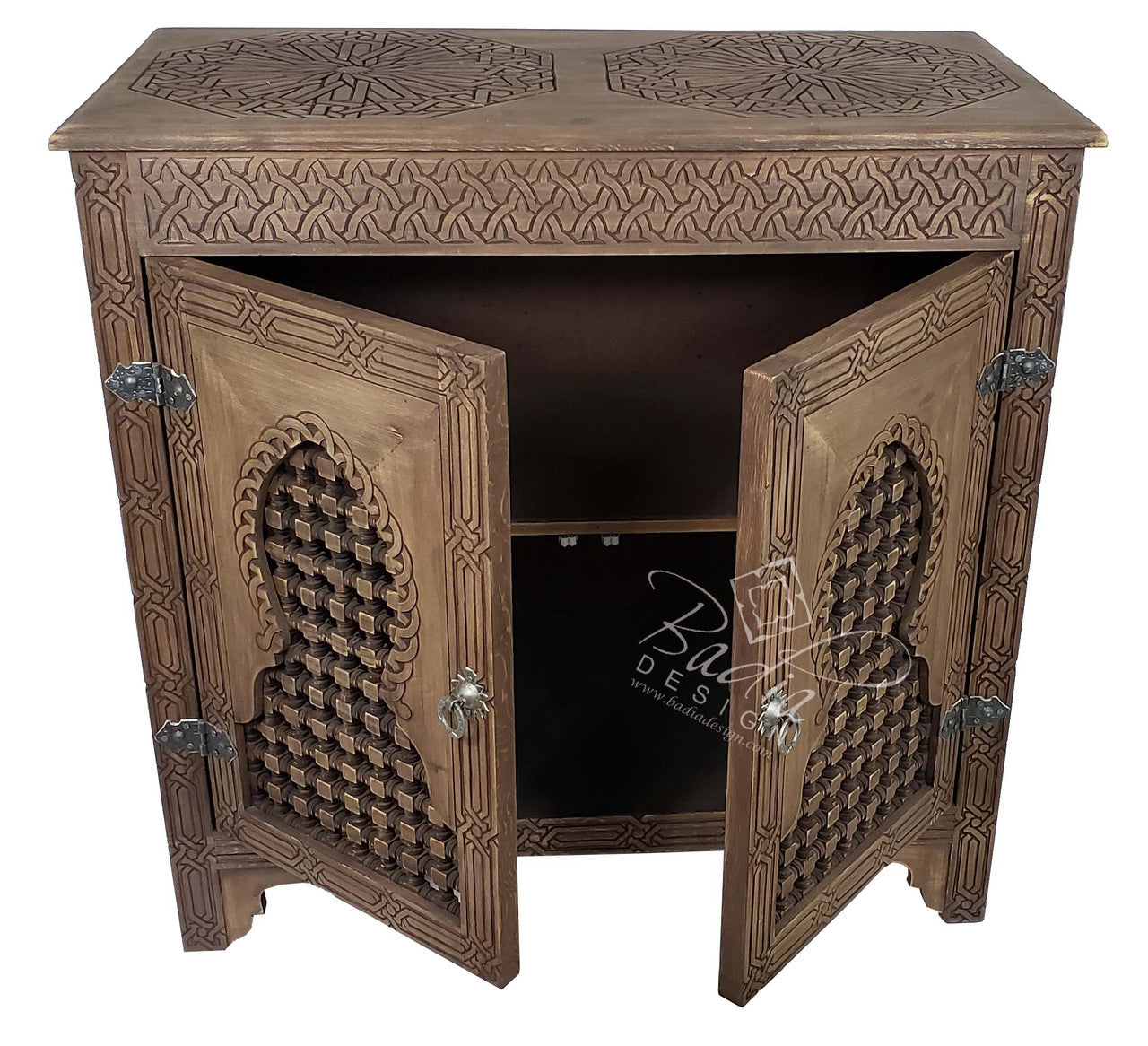 Two Door Hand Carved Wooden Cabinet