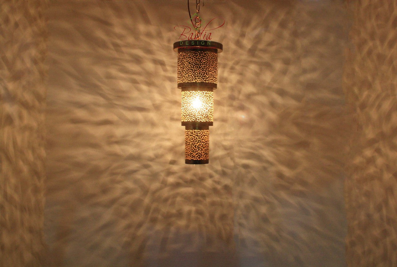 Cylinder Brass and Silver Lanterns