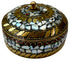 Moroccan Resin Jewelry Container with White and Gold Detail