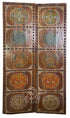 Moroccan Wooden Double Door with Hand Painted Medallion Designs