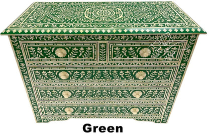 Green Moroccan Mother of Pearl Inlay Dresser