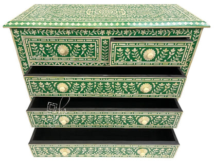 Green Moroccan Mother of Pearl Inlay Dresser