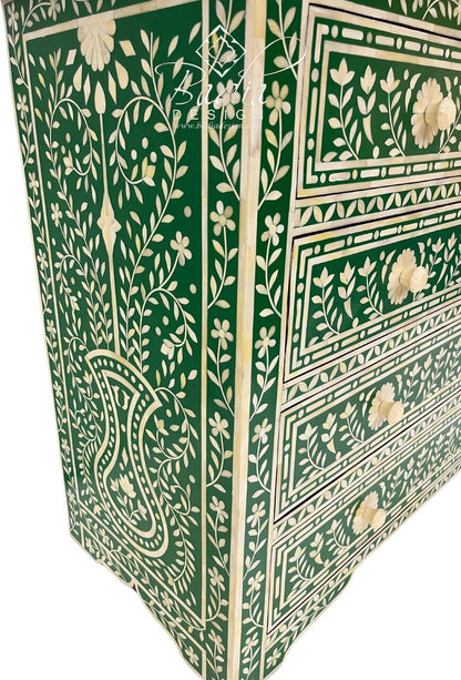 Green Moroccan Mother of Pearl Inlay Dresser
