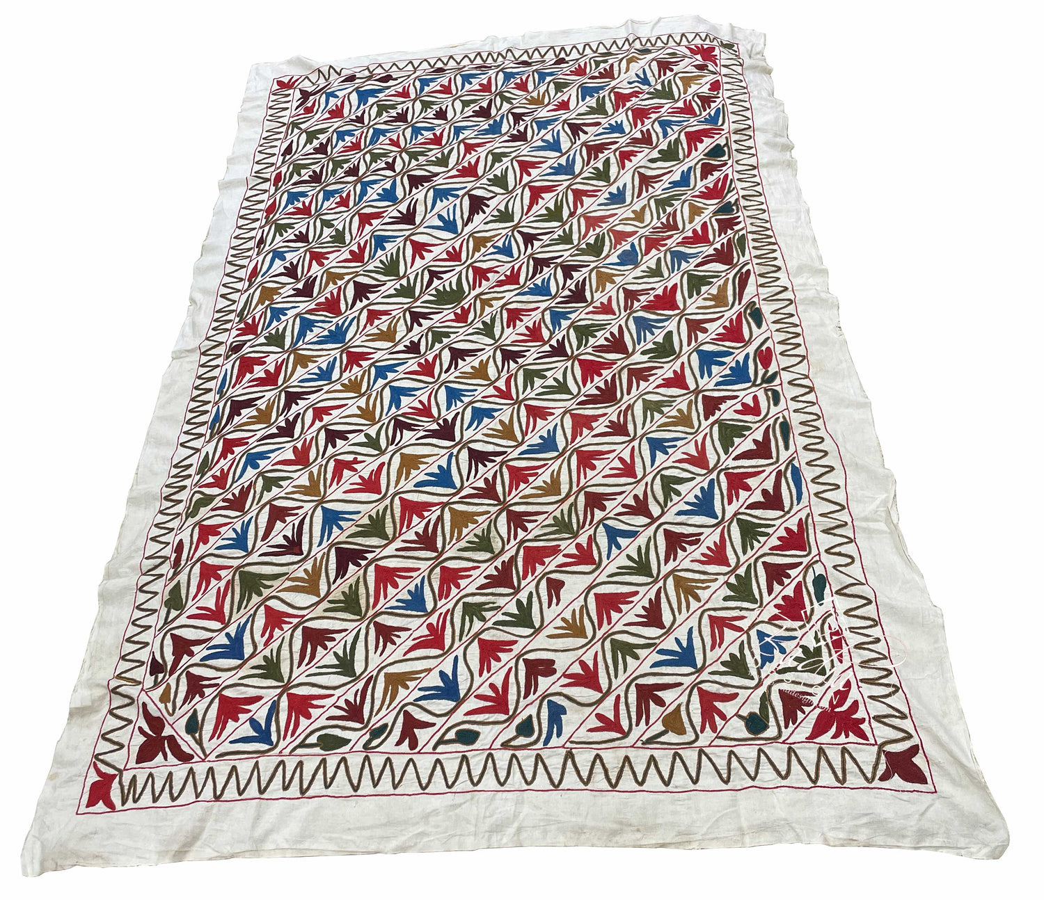 Embroidered Suzani Muti-Color Quilt
